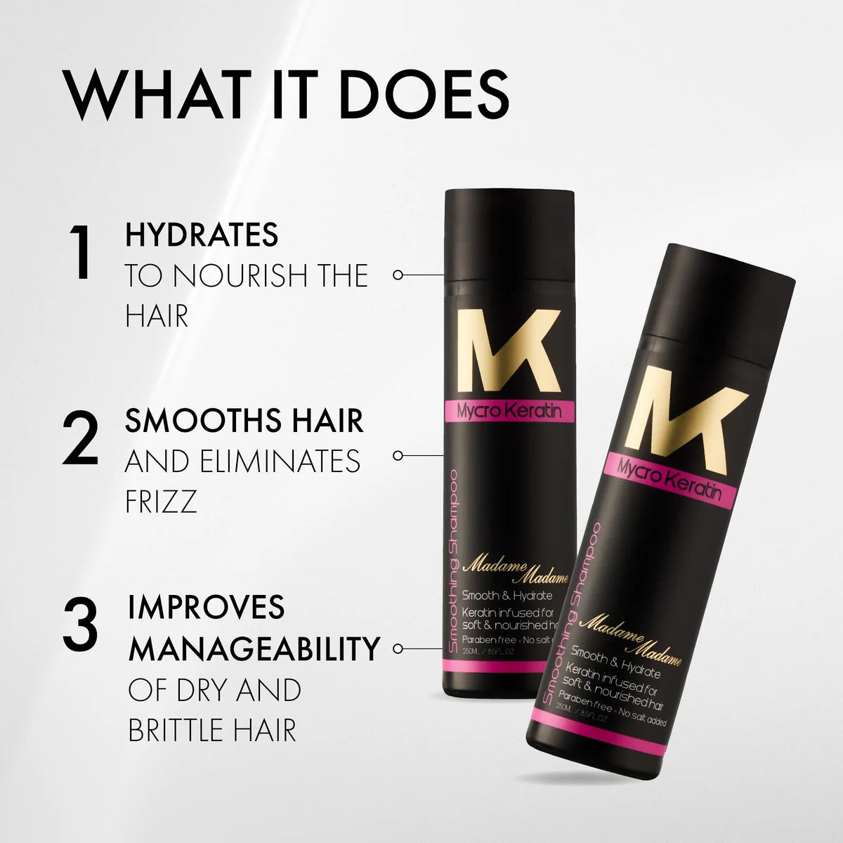Mycro Keratin Madame Madame Smoothing Shampoo 250ml - view 5